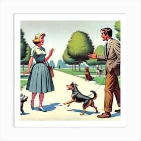 60's Park Cartoon Art Print