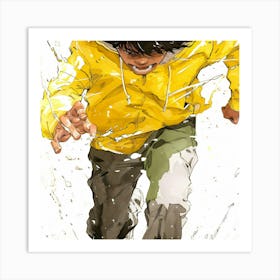 Boy In A Yellow Jacket Art Print