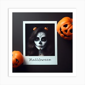 Halloween Makeup Selfie Polaroid Frame Art Print