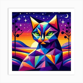 Jett Low Poly Cat Art Print