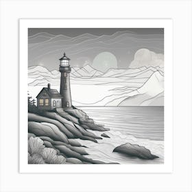 Lighthouse Landscape 6 Art Print