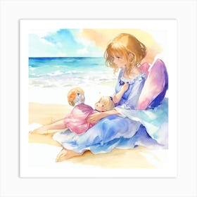 Hand Of A Beautiful Woman Holding Her Baby 1 Art Print