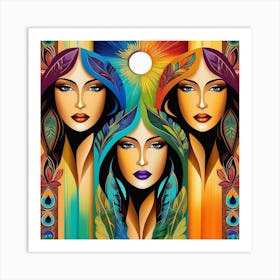 Three faces Art Print