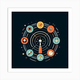 Circle Of Icons 1 Art Print