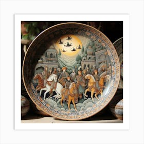 Pottery Plate With A Scene From Pakistani History (4) Art Print