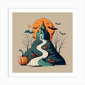 Halloween Castle Art Print