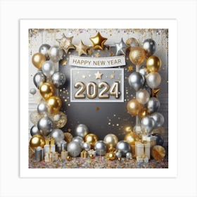 Happy New Year 2024M Art Print