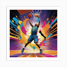 Basketball Player Dunk 2 Art Print