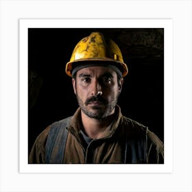 Firefly Weathered Portrait Of A Miner In The Shadows 10698 (2) Art Print