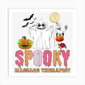 Groovy Ghost Spooky Massage Therapist Halloween Costumes Art Print