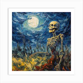 Skeleton In The Field Art Print