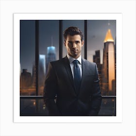 Portrait Of A Businessman Art Print