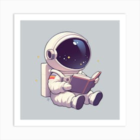 Astronaut Reading A Book Art Print