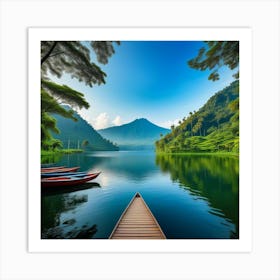 Lake In Indonesia Art Print