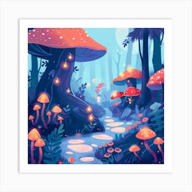 Mushroom Forest 4 Art Print