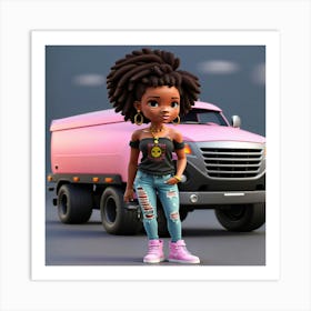 Default 3d Beautiful Chibi Black African Queen With Modern Clo 2 Art Print