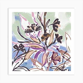 Flowers In The Garden square Art Print