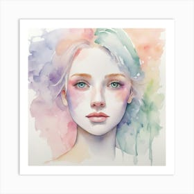 Watercolor Of A Girl 18 Art Print