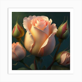 Pink Roses 11 Art Print