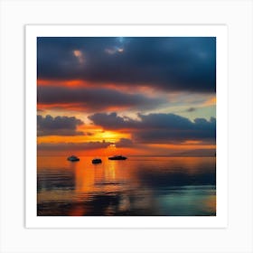 Sunset On The Water 38 Art Print