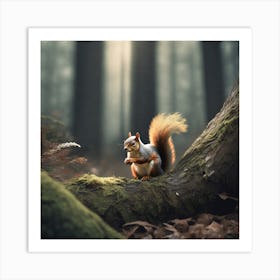 Squirrel In The Forest 244 Art Print