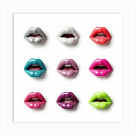 Lips Stock Videos & Royalty-Free Footage Art Print