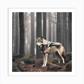 Wolf In The Forest 27 Art Print