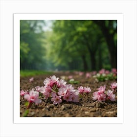 Cherry Blossoms In The Park Art Print