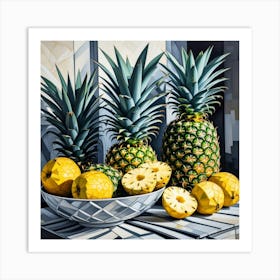 Pineapple Bowl Art Print