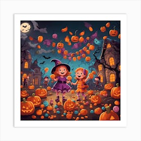 Halloween Pumpkins 1 Art Print