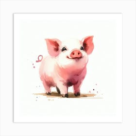 Pink Pig Art Print