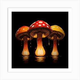 Three Mushrooms Art Print