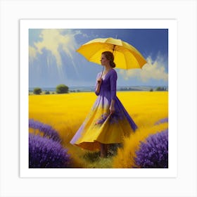 Yellow umbrella Art Print