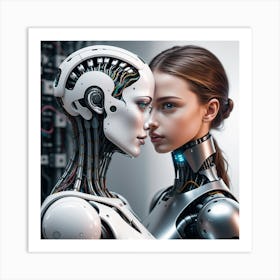 Robots And Women Art Print