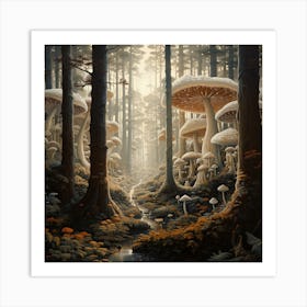 Mushroom Forest Art Print