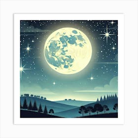 Full Moon In The Sky 10 Art Print