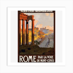 Vintage Travel Poster Rome Italy 1920 Art Print