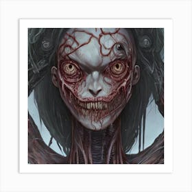 Zombie Head Art Print