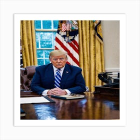 President Trump At The Oval Office Art Print