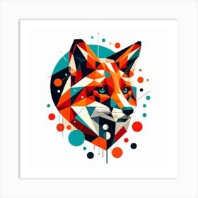 Geometric Art Fox 2 Art Print