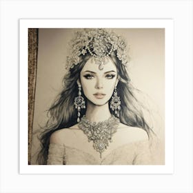 Beautiful Woman In Jewelry Art Print