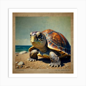 Turtle On The Beach 9 Art Print