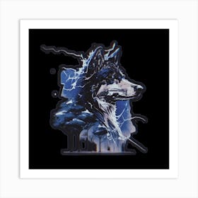 Lightning Wolf Art Print