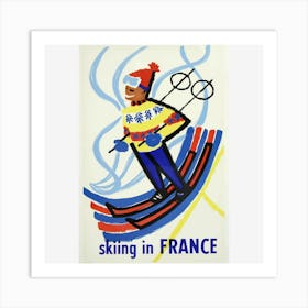 Vintage Ski Poster France Art Print