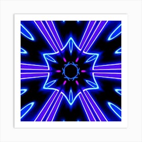 Blue Neon Star Poster