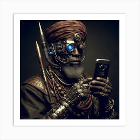 SteampunkAfricanMan Art Print