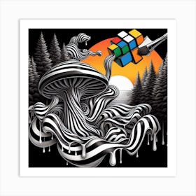 Zebra Cube Art Print