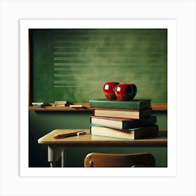 Apples On A Desk Art Print