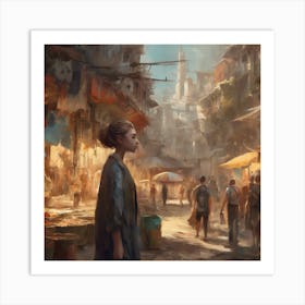 Woman In A Market Art Print