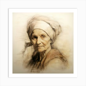 Portrait Of An Old Woman 1 Art Print